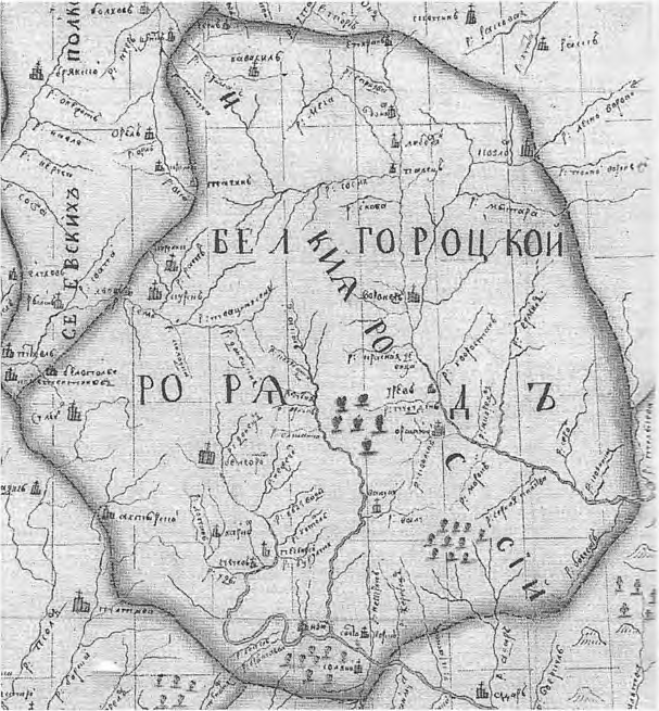 Фрагмент карты юга России конца XVII века