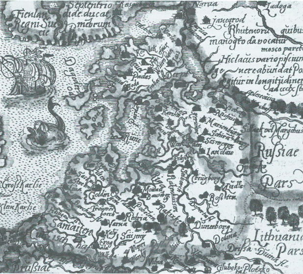 Карта Ливонии XVI в.