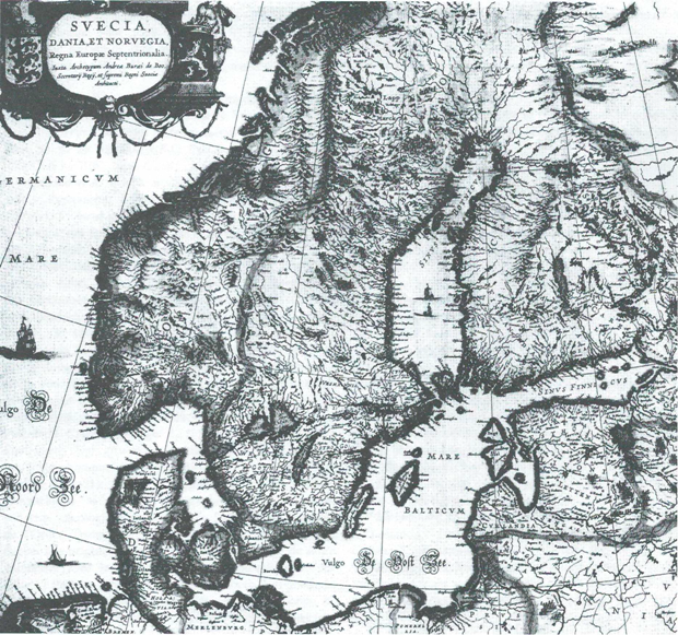 Карта Балтики и Скандинавии. XVI в.