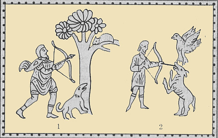 Охота с луком. С фрески Софийского собора в Киеве. XI век